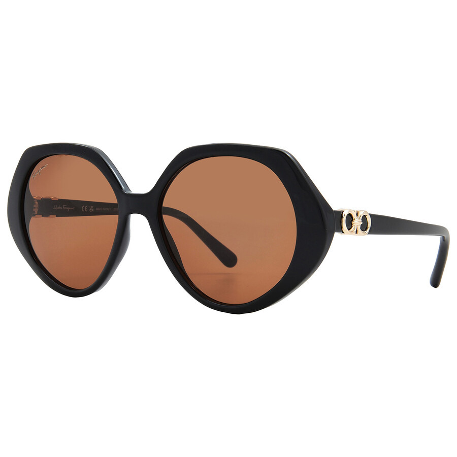 Ferragamo Brown Geometric Ladies Sunglasses SF1084S 001 58 - 2