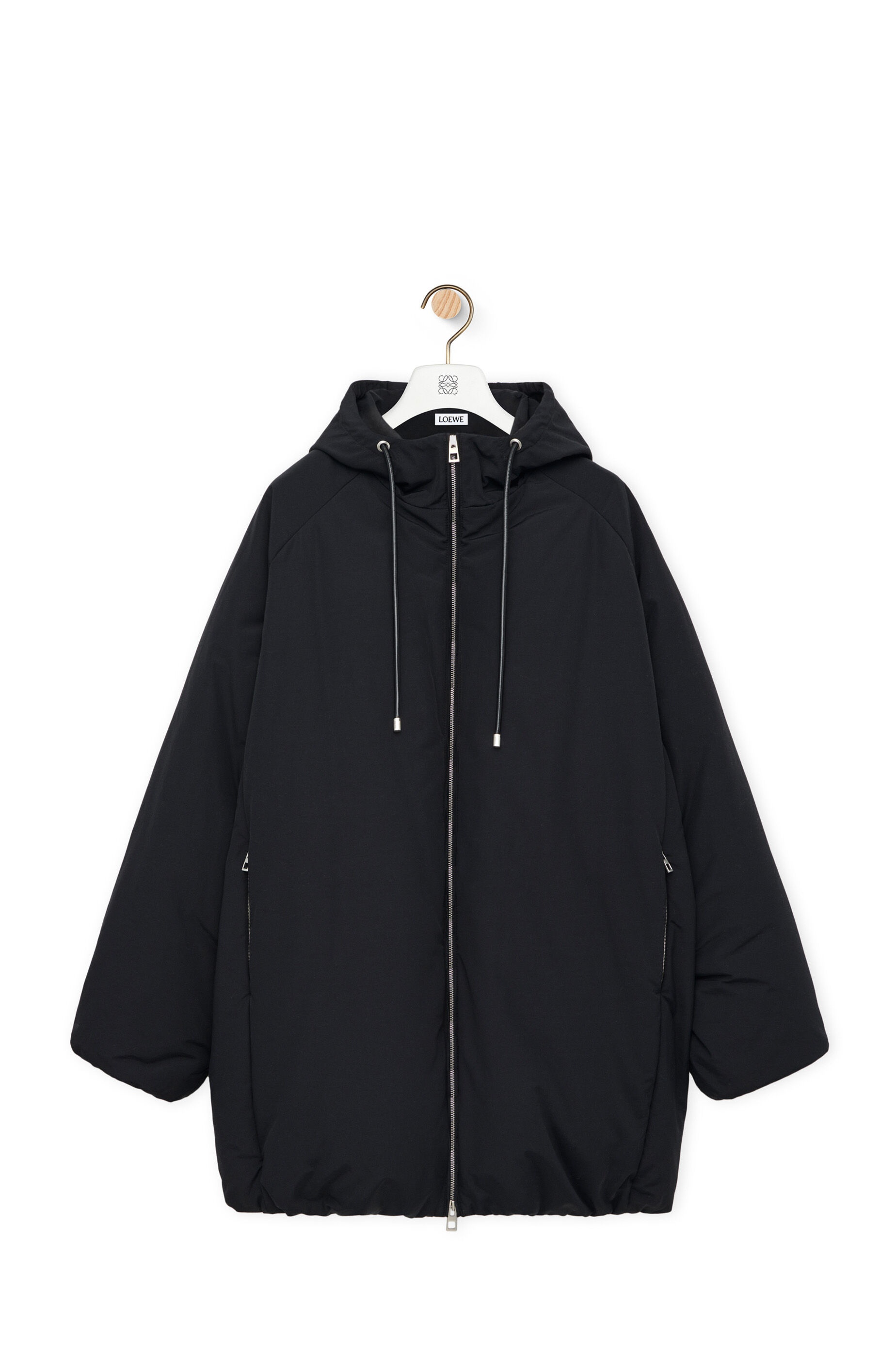 Padded bomber coat in technical cotton - 1
