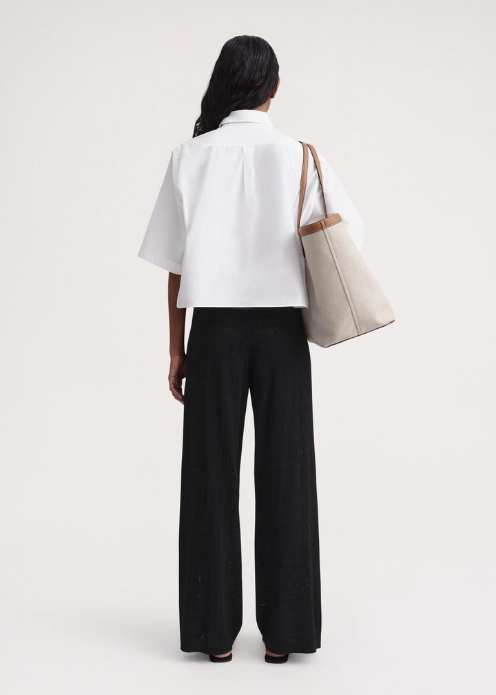 Monogram pointelle trouser black - 4