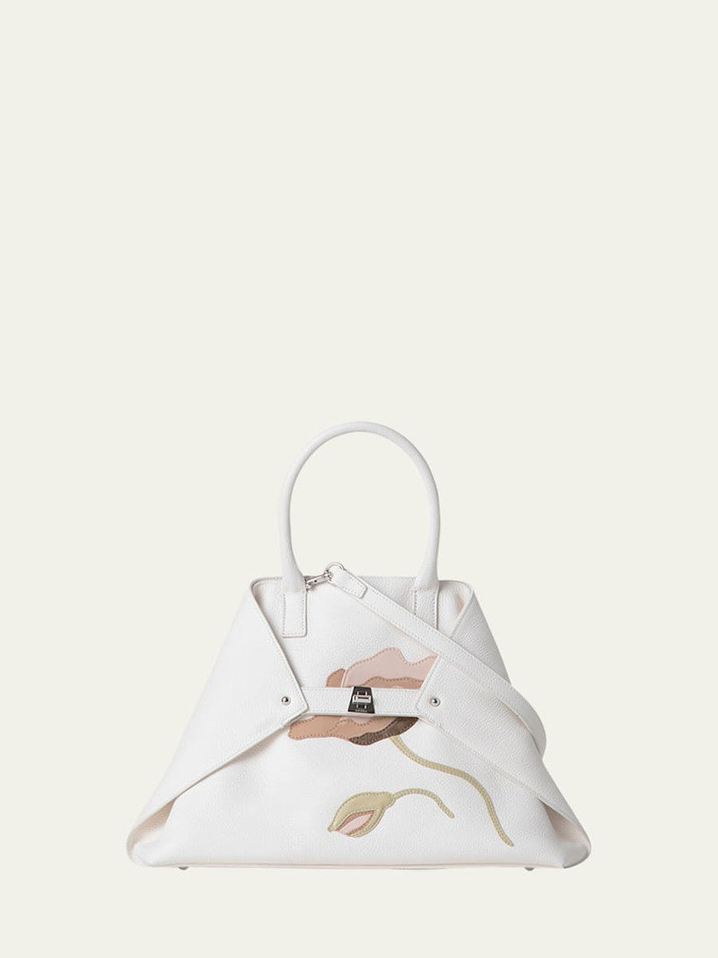 Ai Small Flower Leather Top-Handle Bag 1