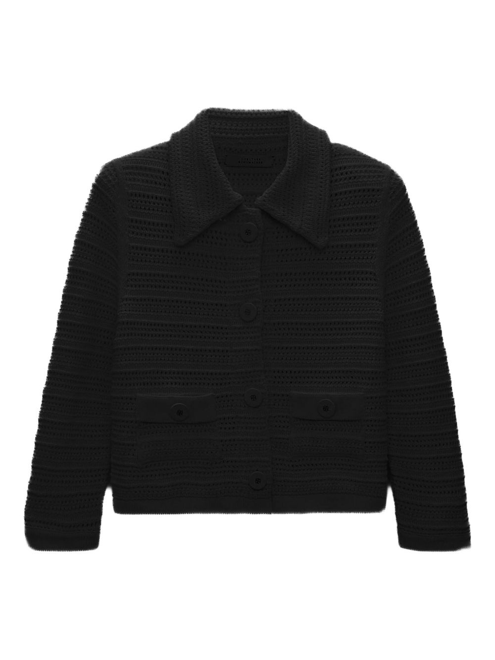crochet-knit button cardigan - 1