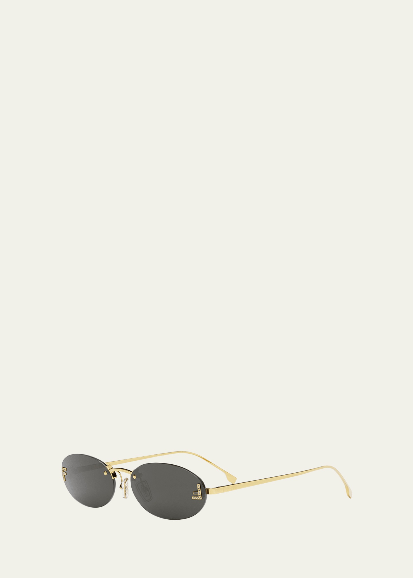 Embellished FF Oval Metal Sunglasses - 2