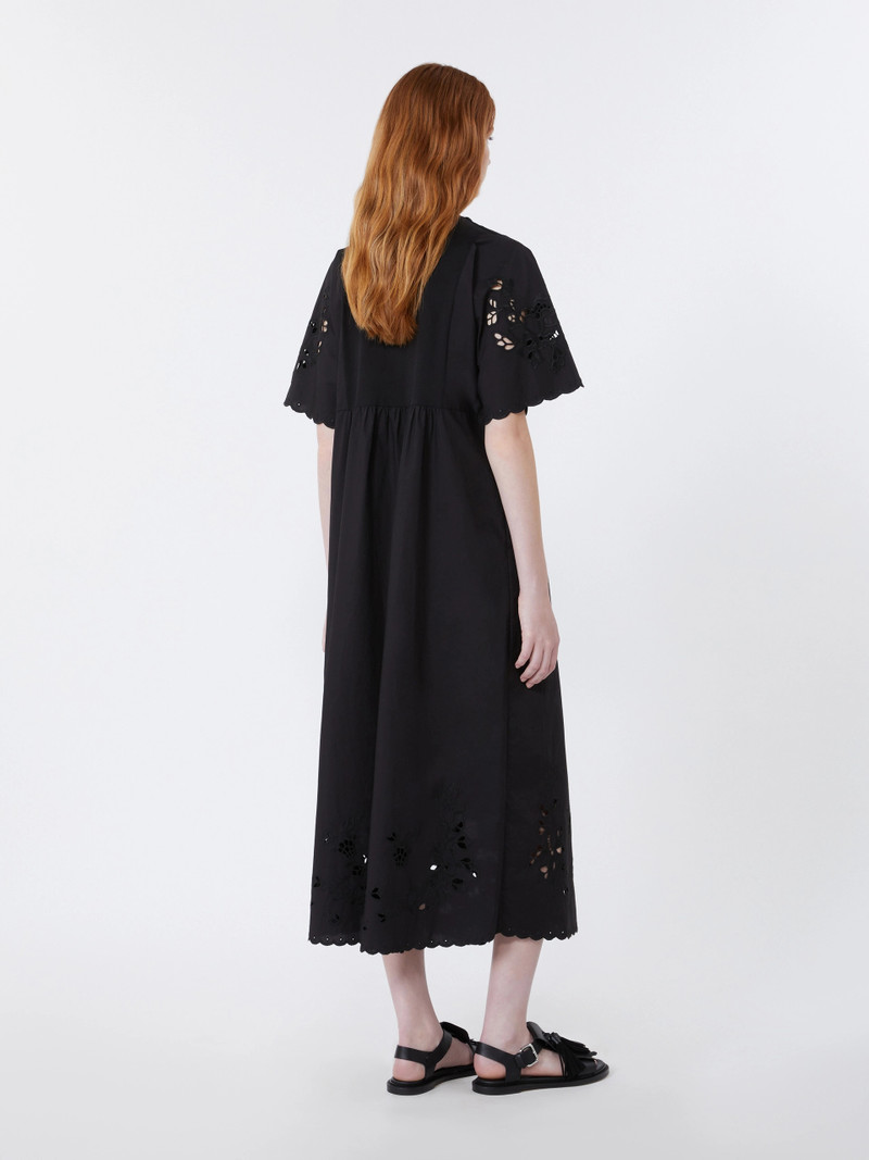 TARTUFO Cotton poplin and jersey dress - BLACK 4