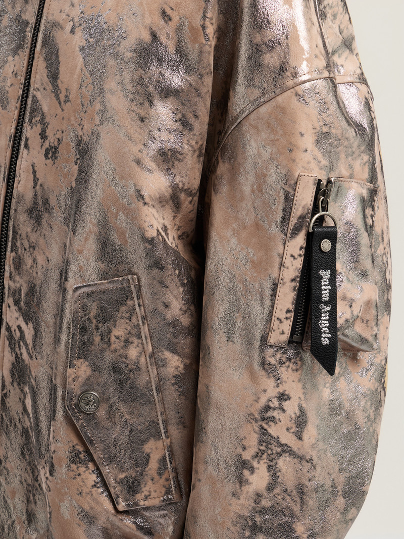 Laminated Leather Bomber Jacket 5