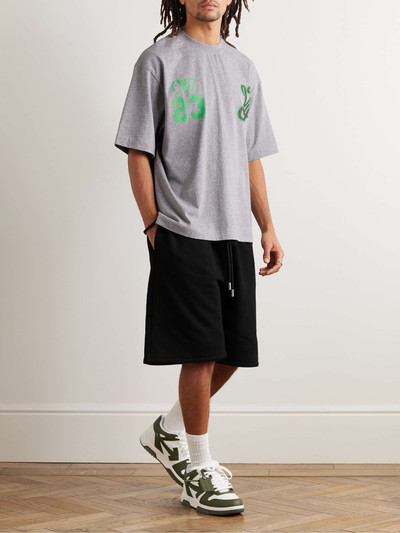 Off-White Skate Straight-Leg Logo-Embroidered Cotton-Jersey Drawstring Shorts outlook