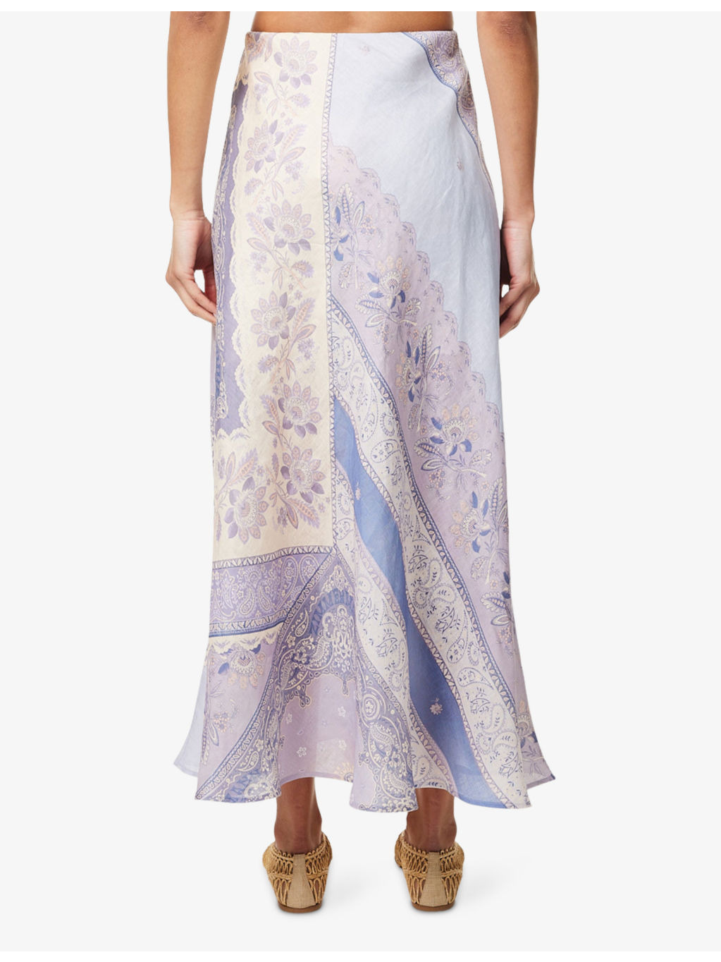 Lucky Bias-Cut Linen Maxi Skirt - 4