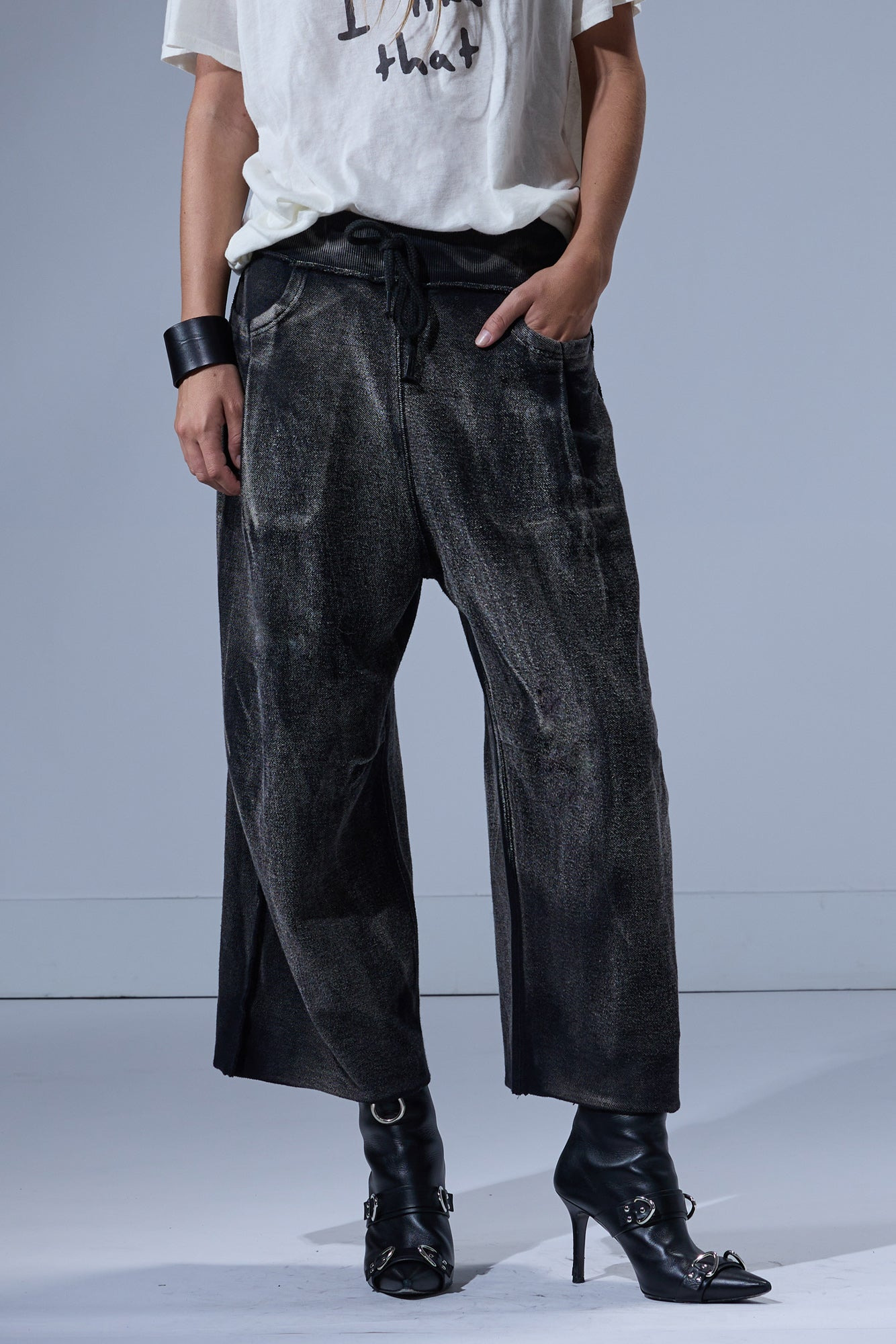 CROPPED PLEATED SWEATPANT - 1