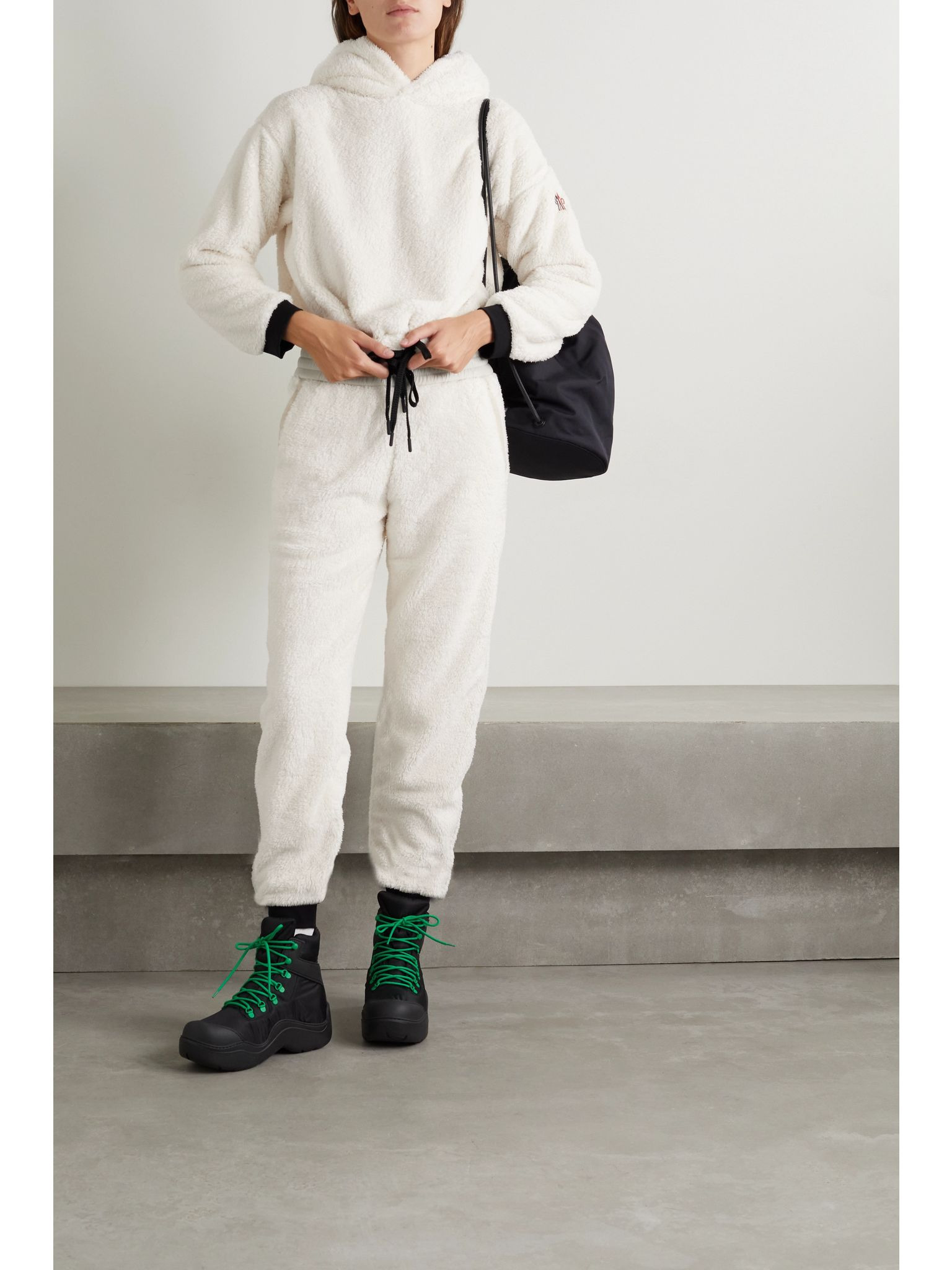 Cropped fleece hoodie White - 2