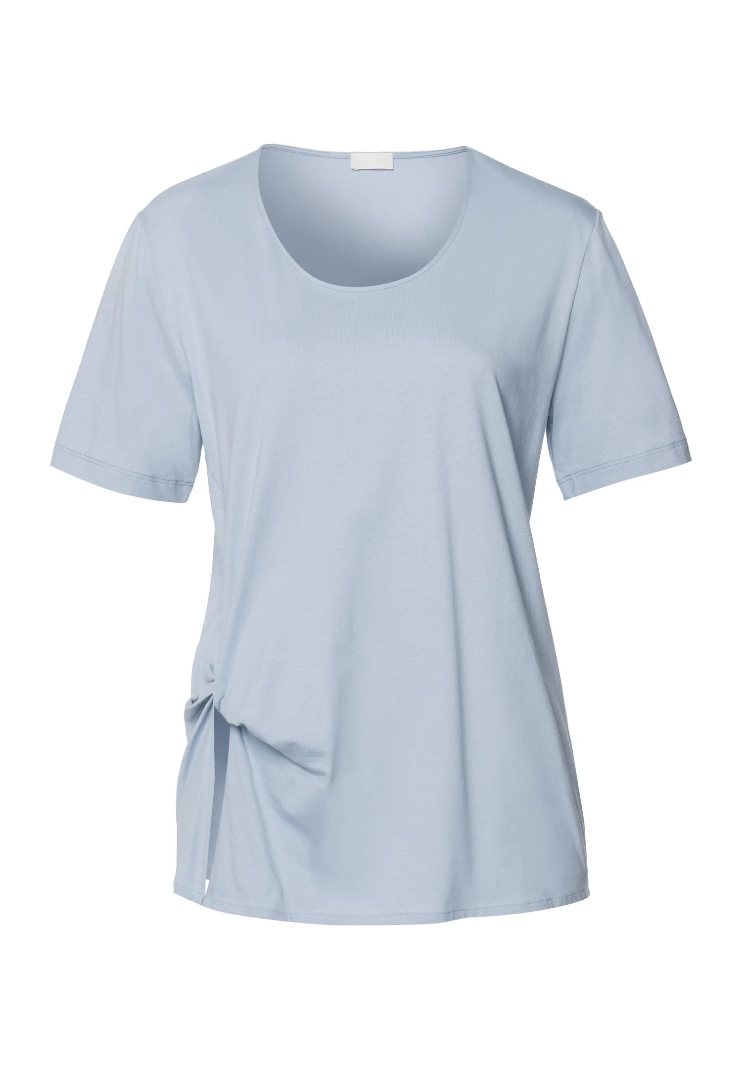 Natural Shirt Cotton Scoop Neck Top - 1