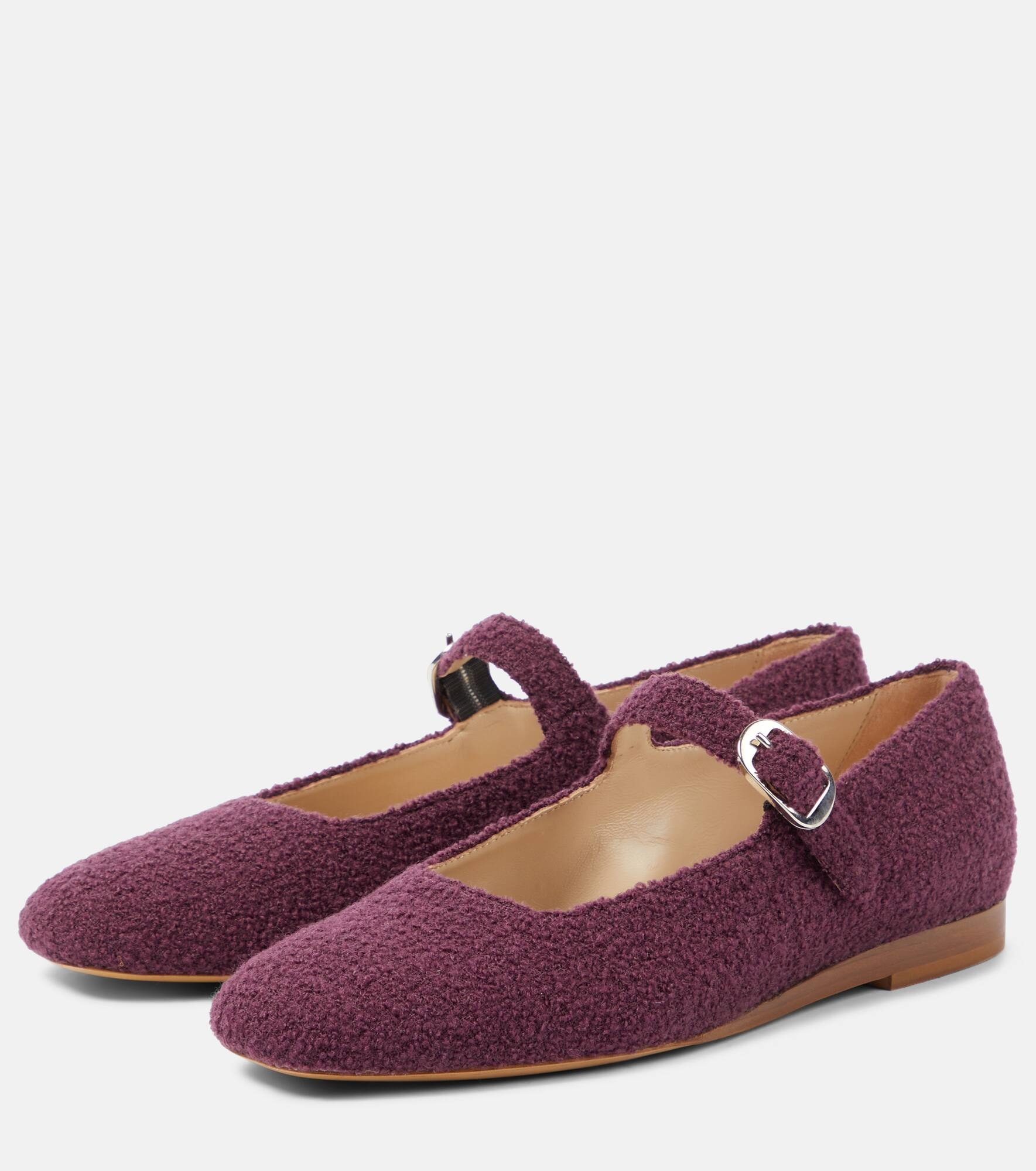 Bouclé Mary Jane flats - 5