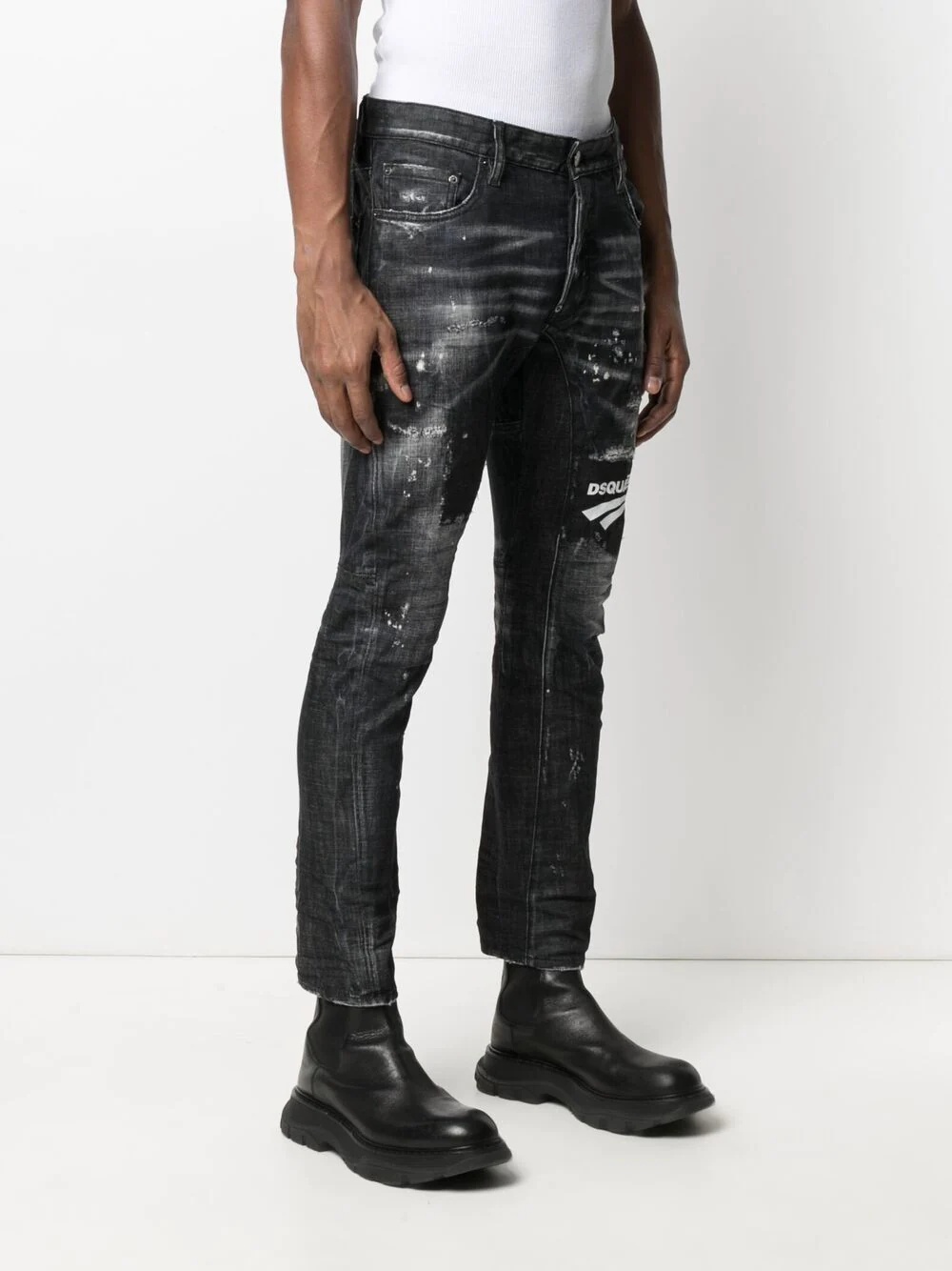 Tidy Biker distressed-effect jeans - 3