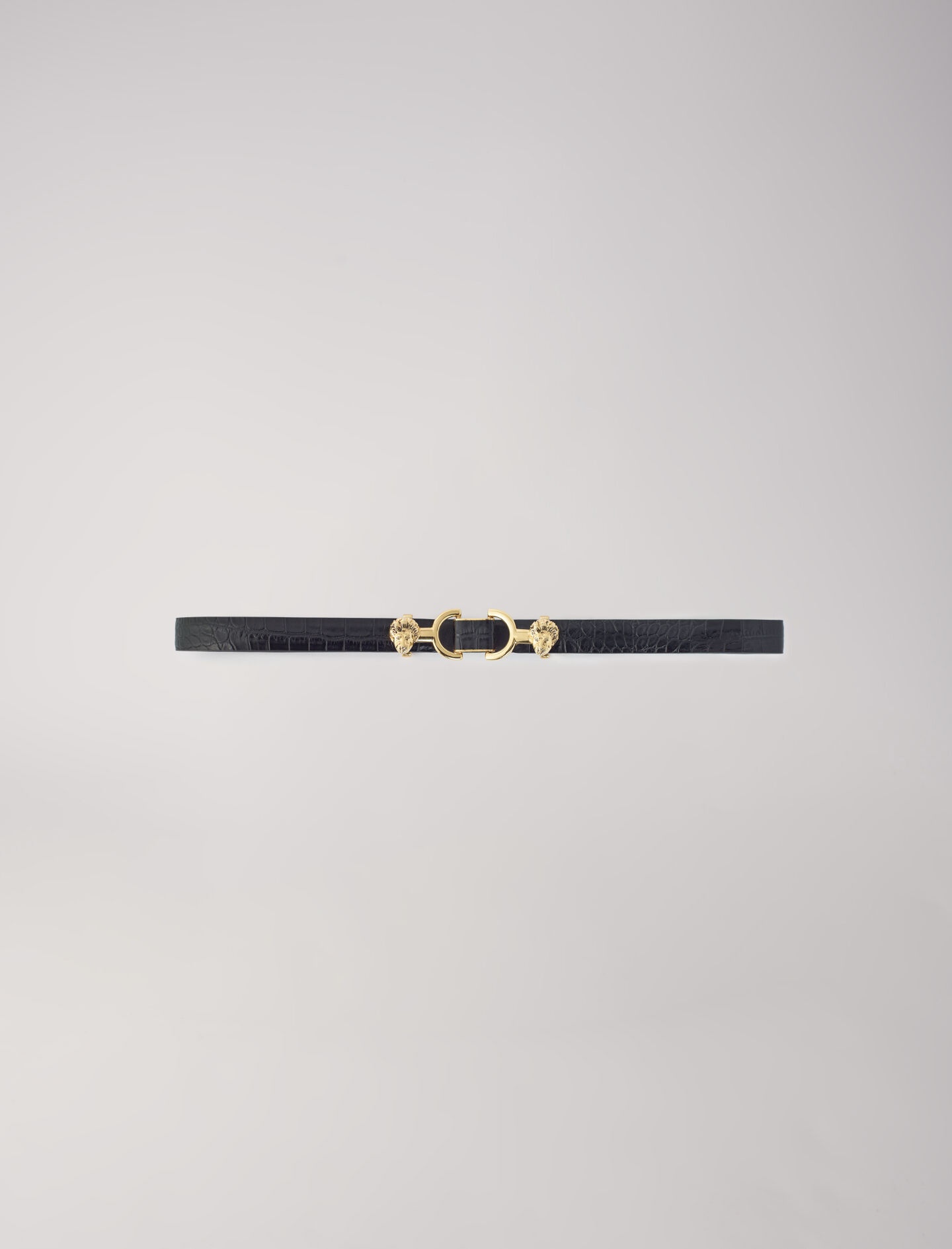 Thin leather belt with lion bit - 5