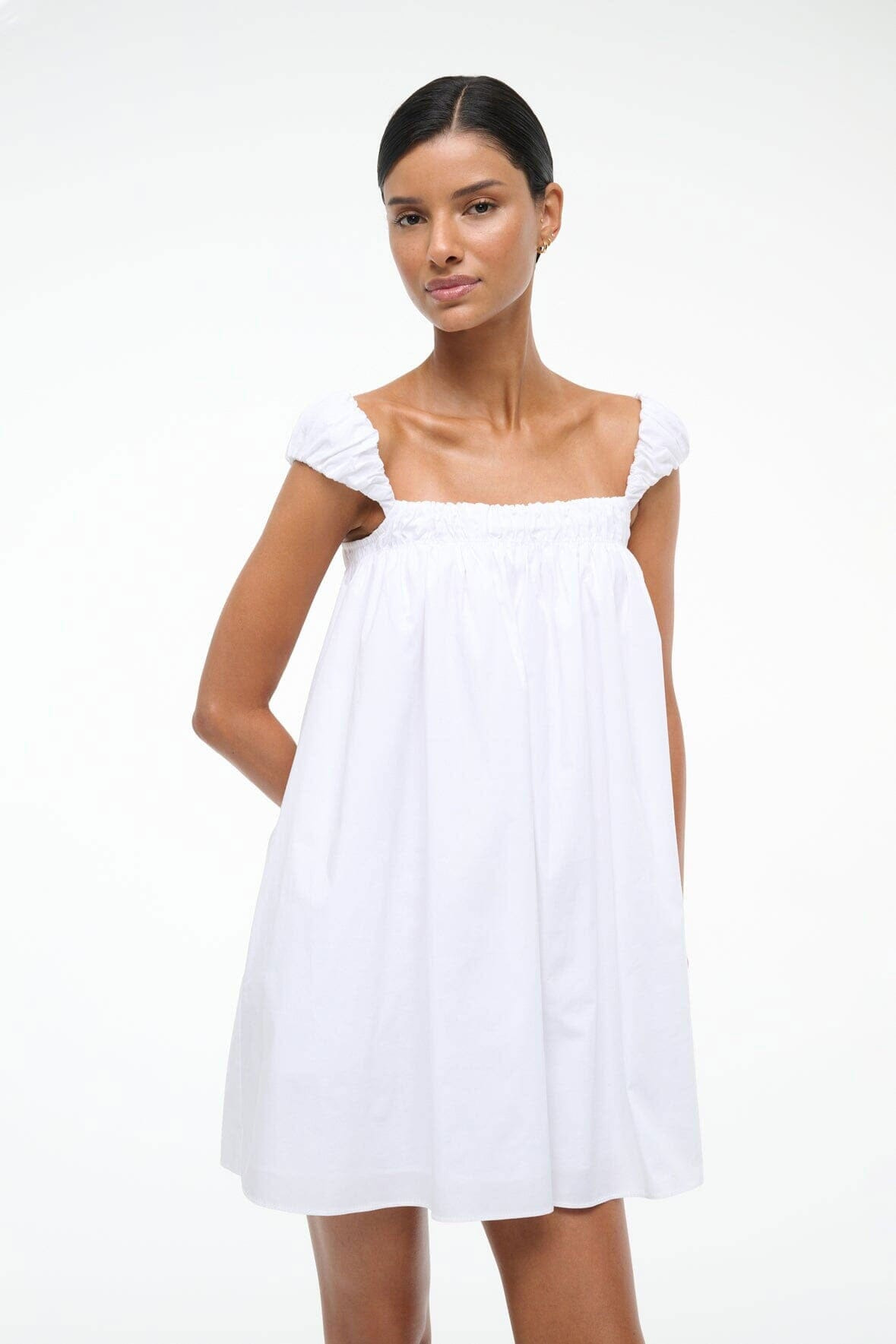 STAUD BEAU DRESS WHITE - 2