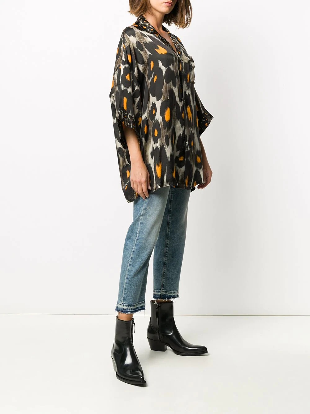 leopard-print loose-fit shirt - 3