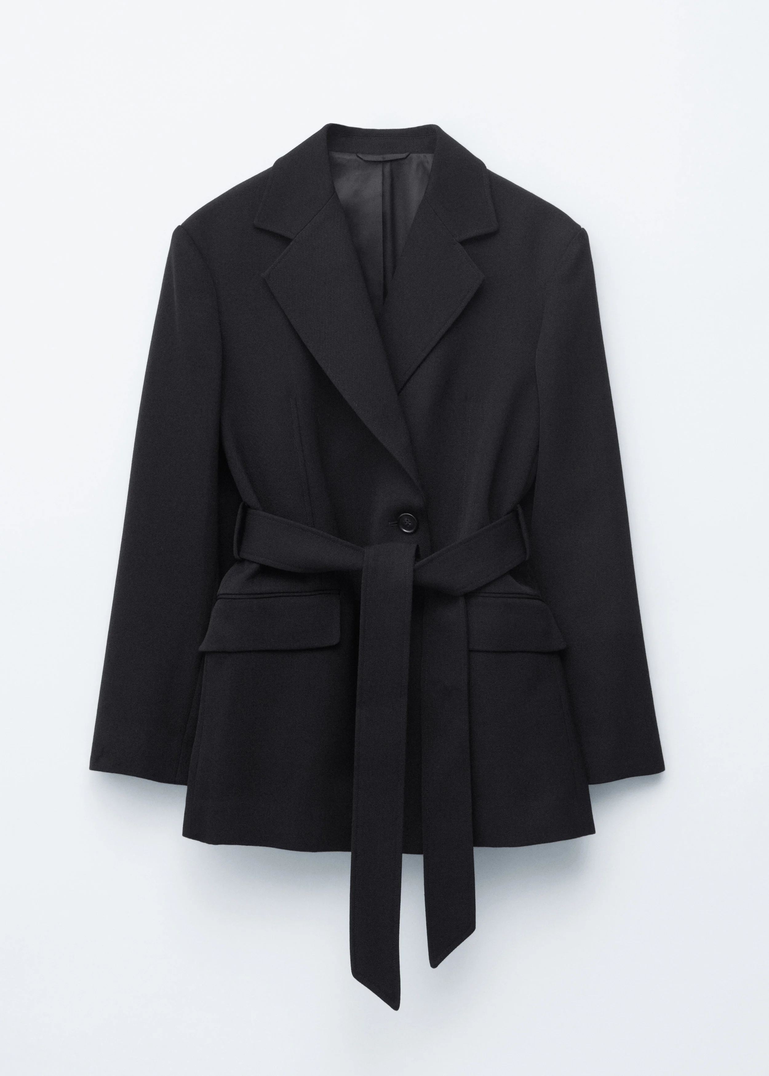 Wool Tie-Belt Blazer - 1