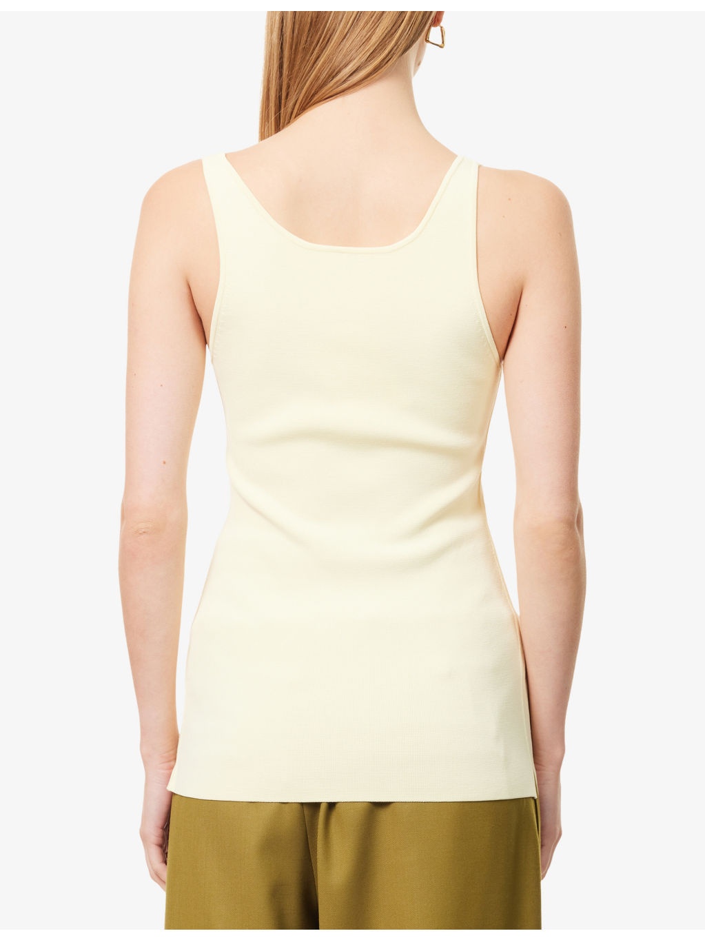 Compact Scoop-neck Knitted Tank Top - 4