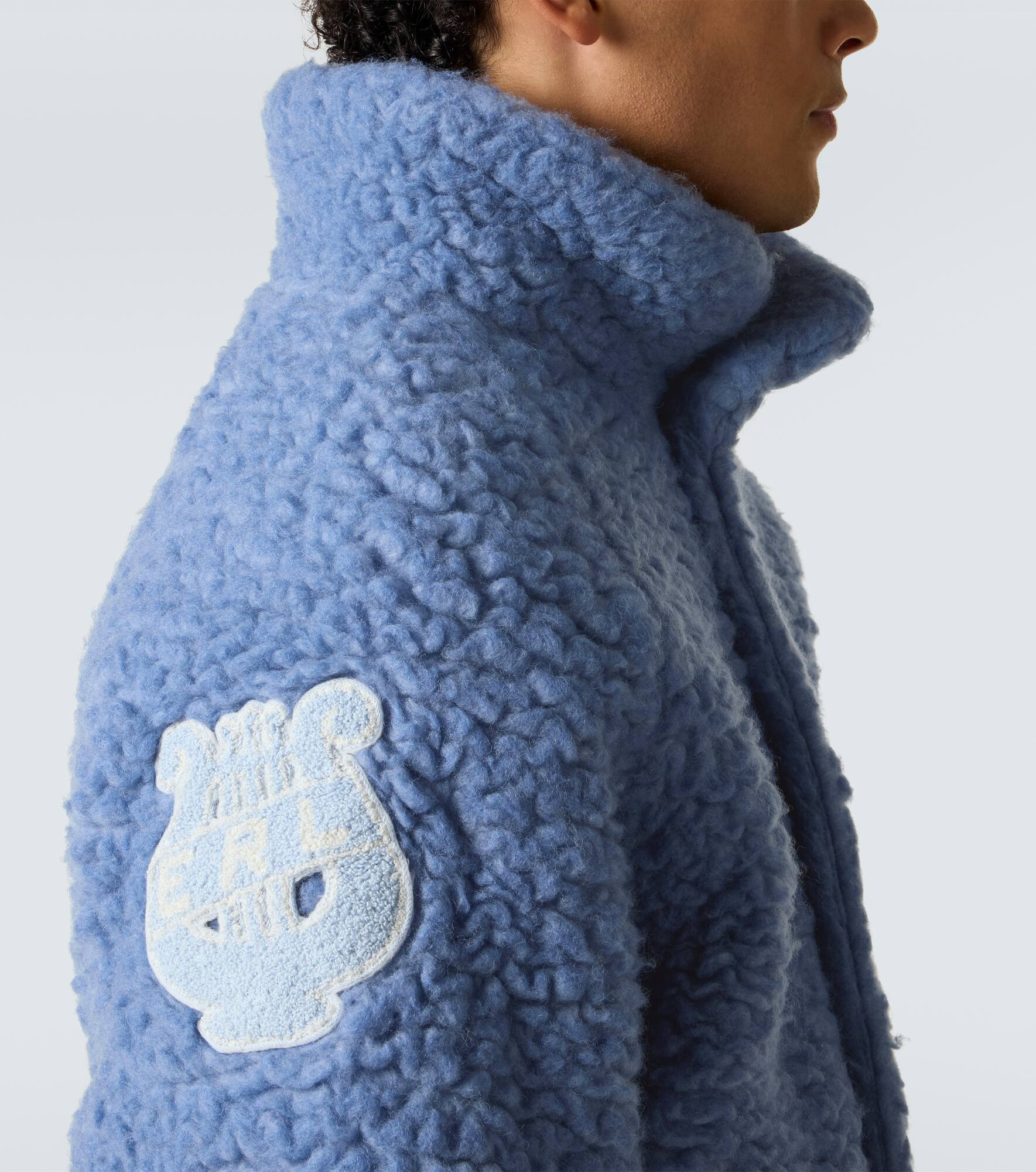 Patch-appliqué wool-blend fleece jacket - 6