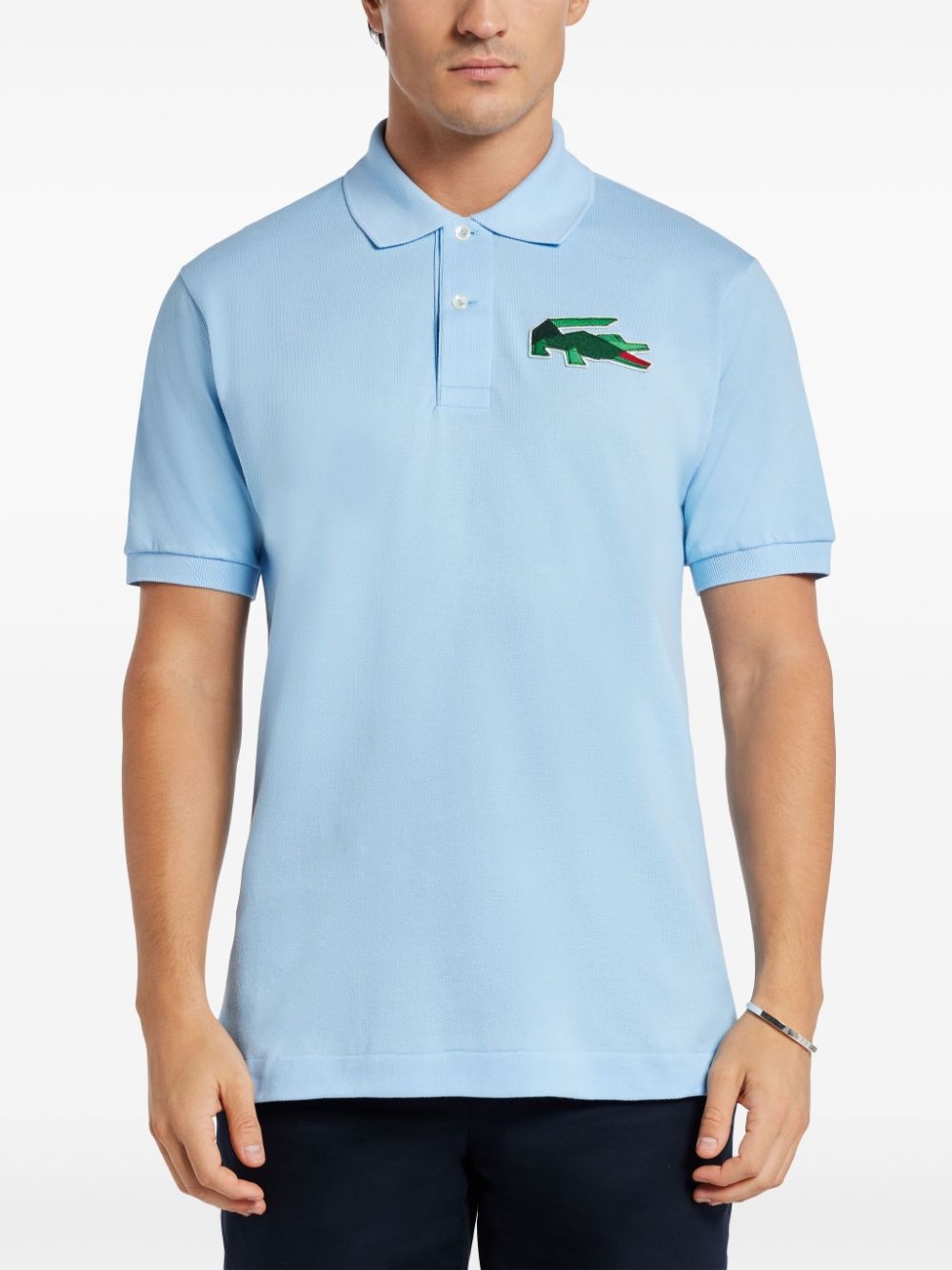 logo-patch polo shirt - 3