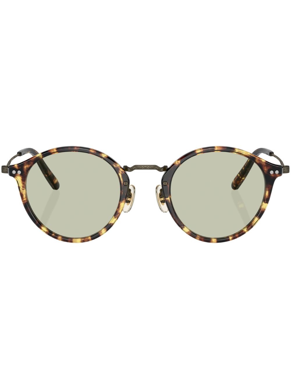 tortoiseshell round-frame sunglasses - 1