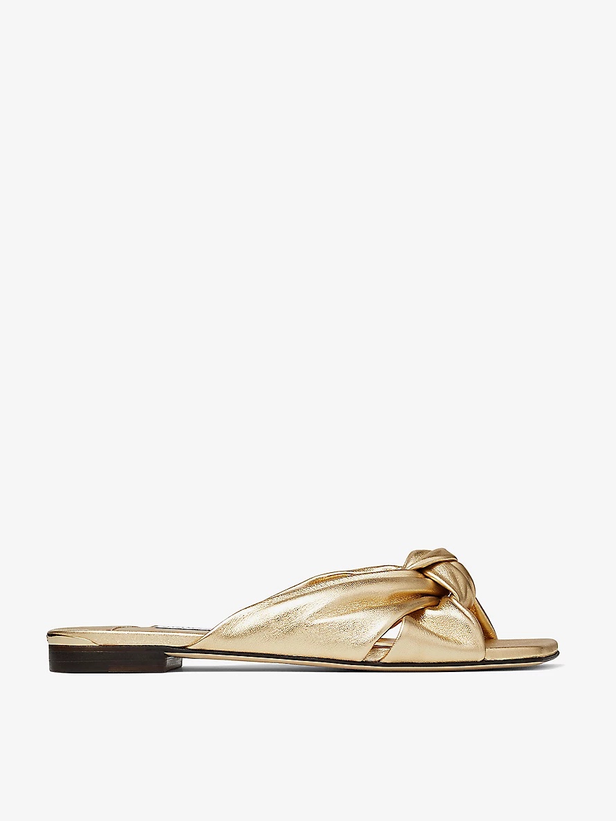 Avenue knot-embellished leather mules - 1