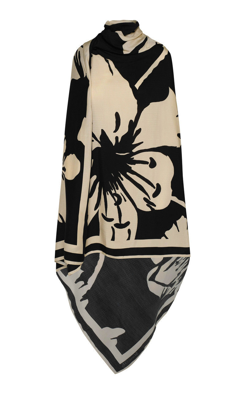 Johanna Ortiz Delicate Astromelia Silk-Blend Shawl black outlook
