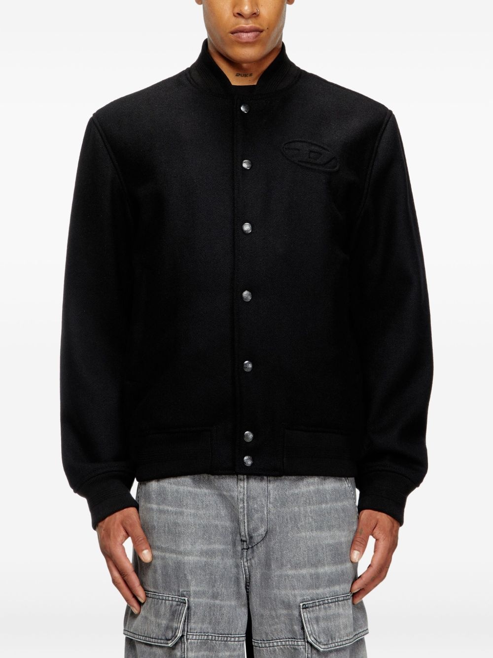 embroidered logo bomber jacket - 3
