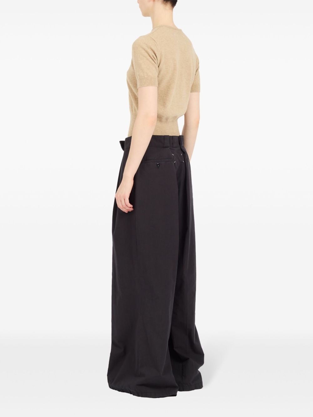 four-stitch logo palazzo trousers - 6
