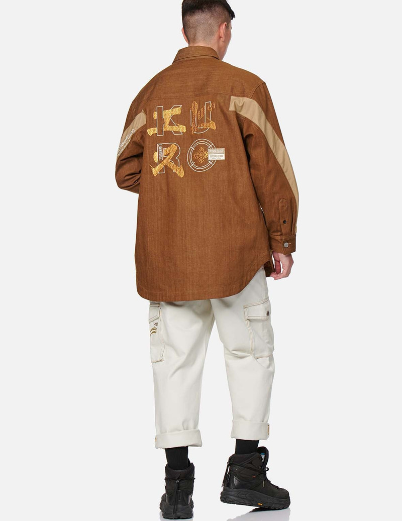 Sashiko Logo Embroidered Denim Shirt Jacket 5