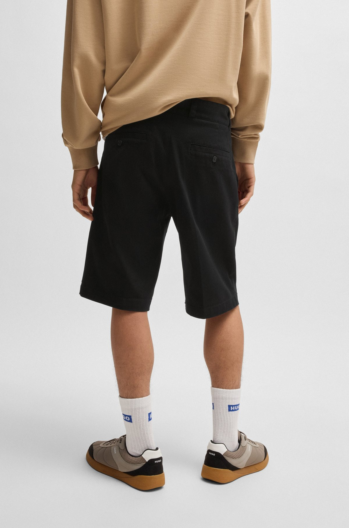 REGULAR-FIT REGULAR-RISE SHORTS IN COTTON TWILL - 4