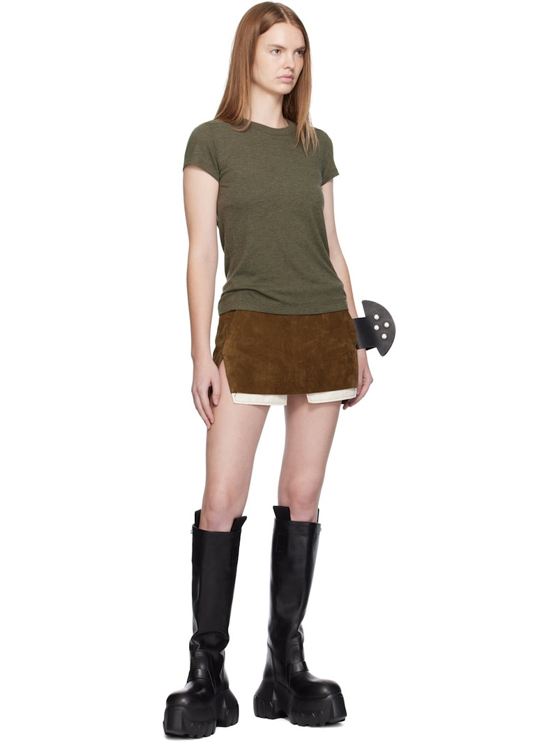 Rick Owens Brown Concordians Fog Cutoff Suede Miniskirt outlook