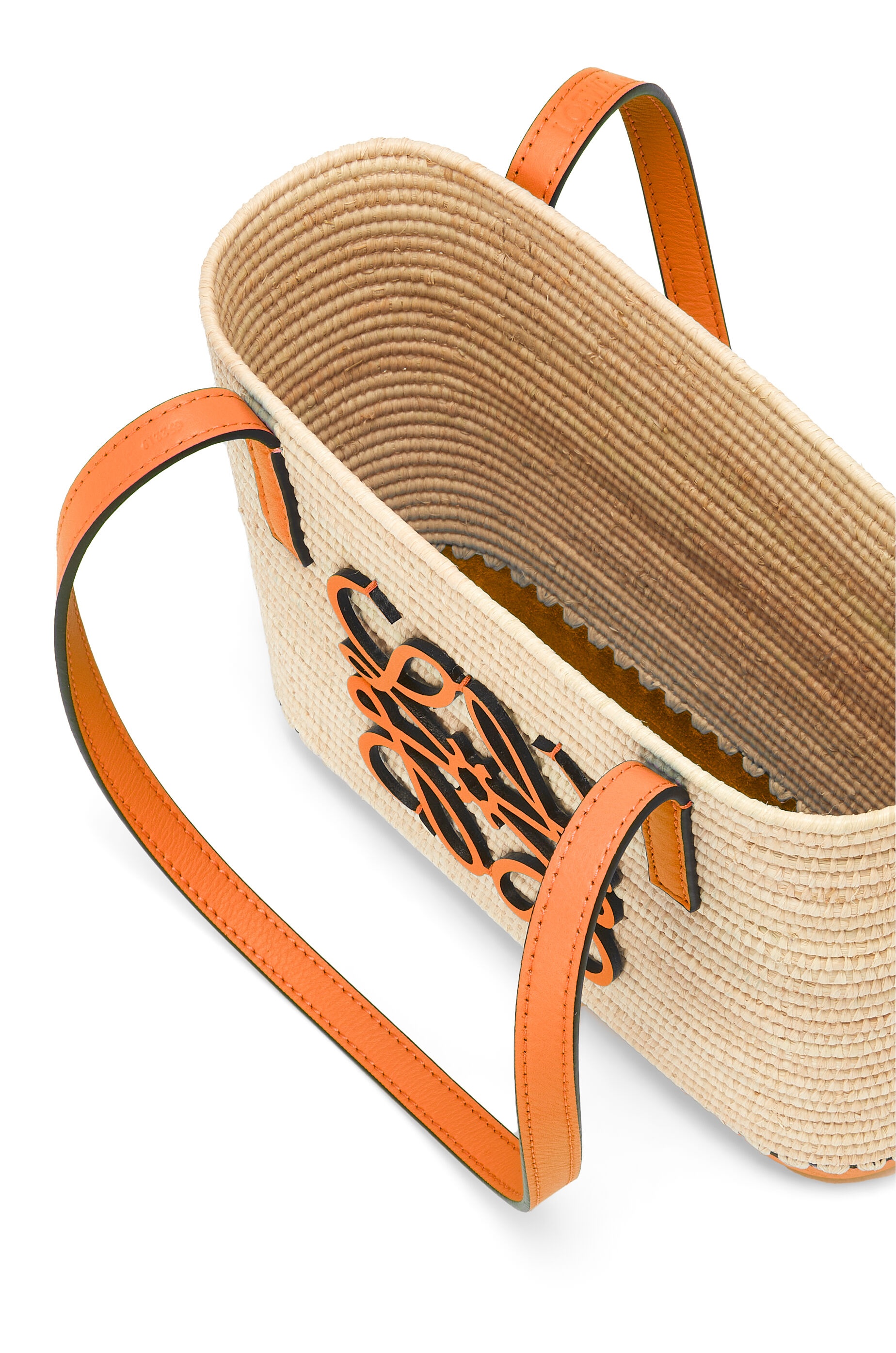 Mini Square Basket bag in raffia and calfskin - 5