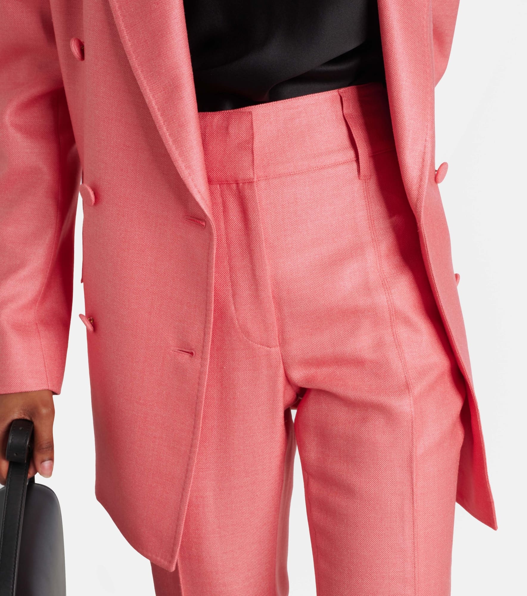 Rhein high-rise silk and wool flared pants - 4