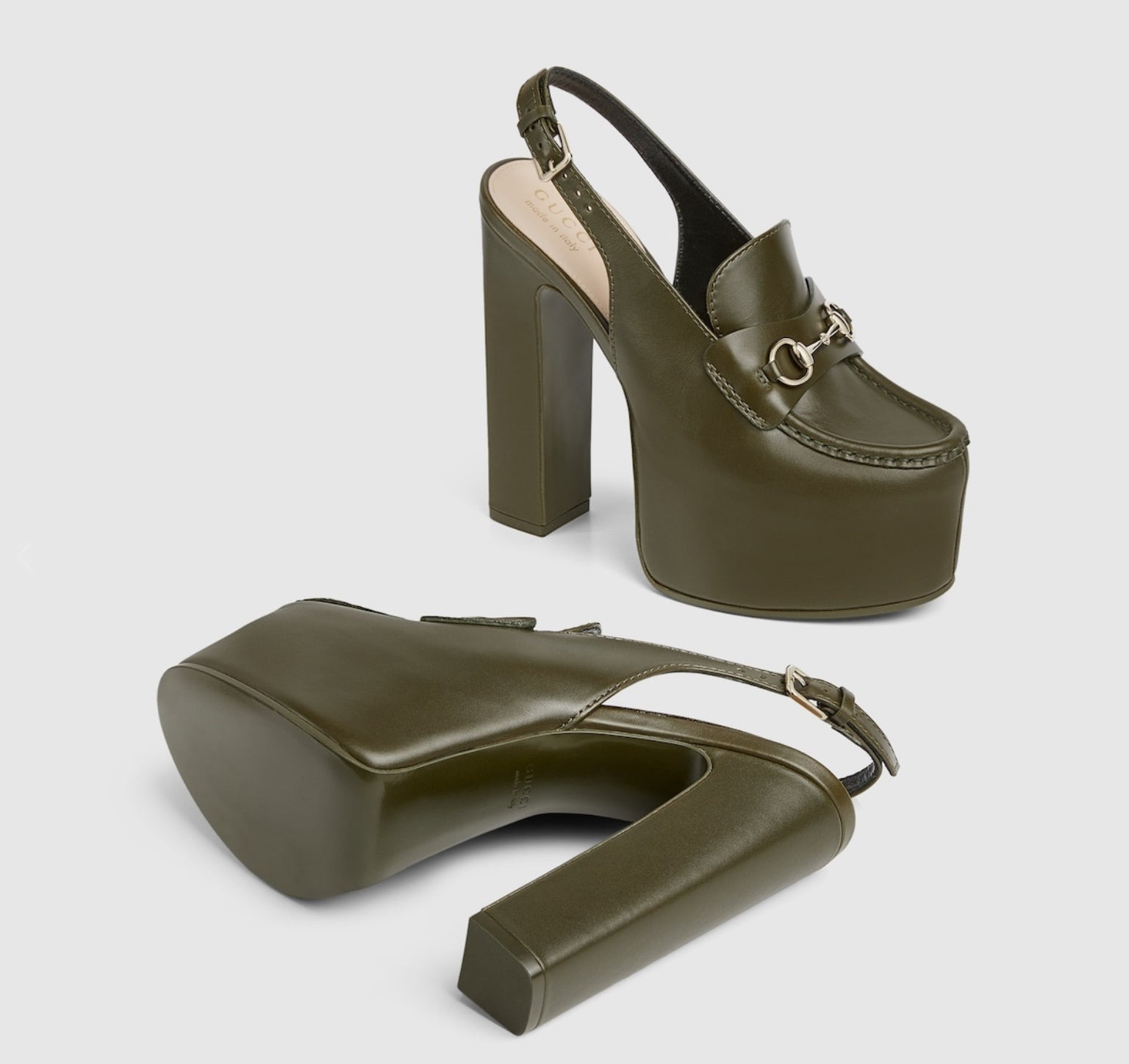 Gucci Horsebit Platform Slingbacks - 3