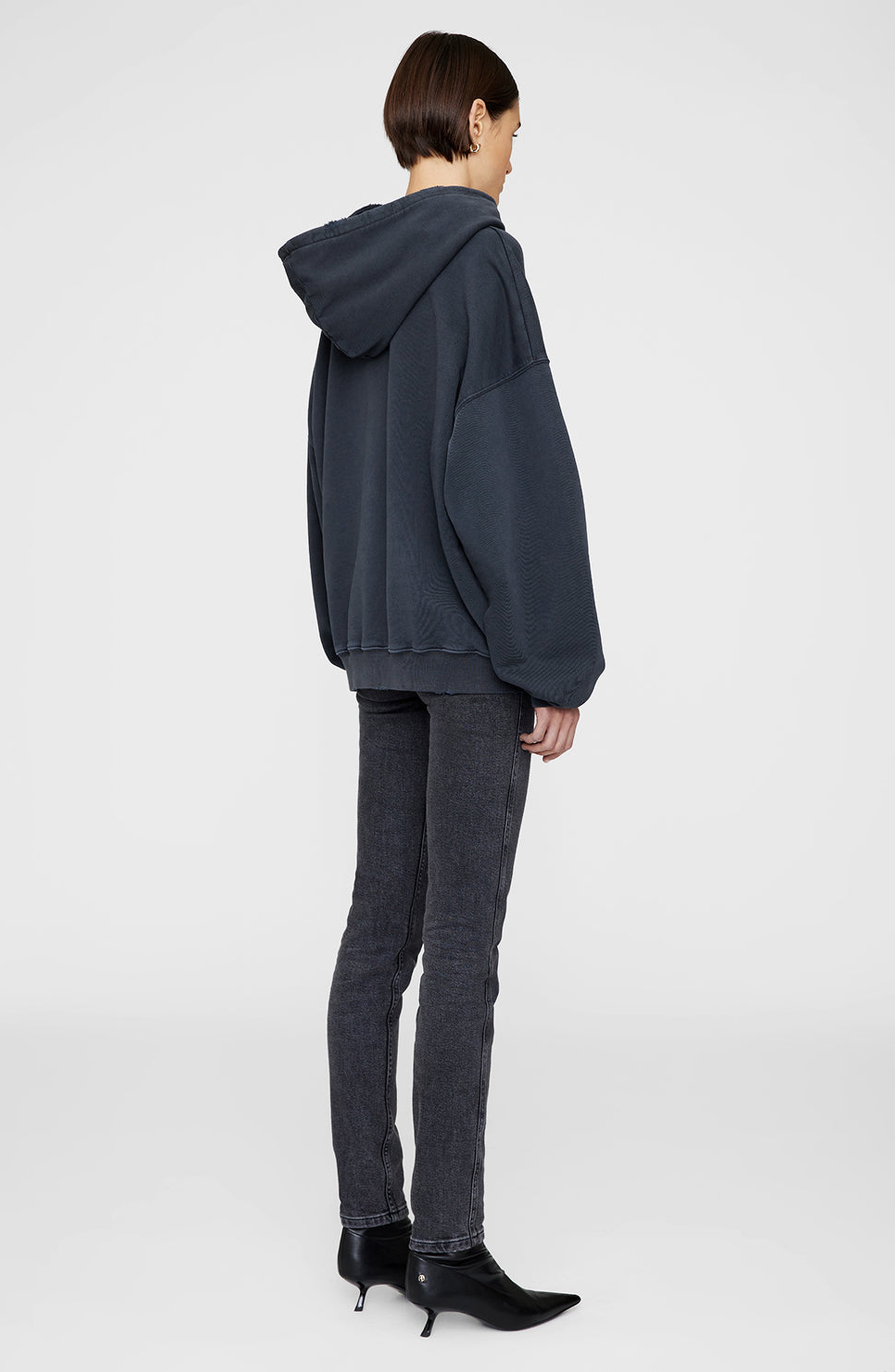 ANINE BING Harvey Sweatshirt in Dark Washed Black at Nordstrom - 2