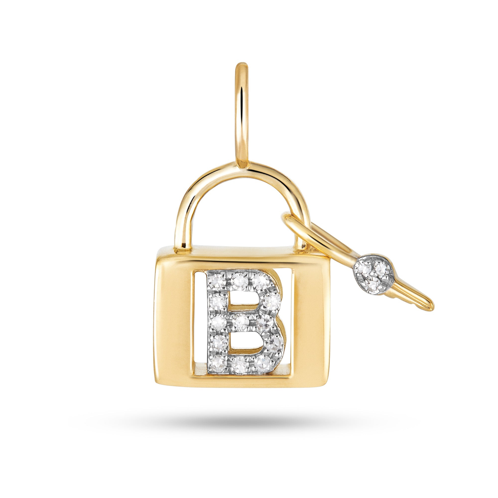 Love Lock Diamond Initial Charm - 6