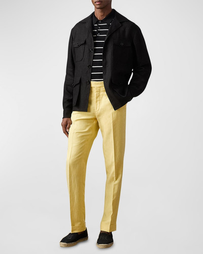 Ralph Lauren Men's Gregory Luxe Tussah Silk and Linen Trousers outlook