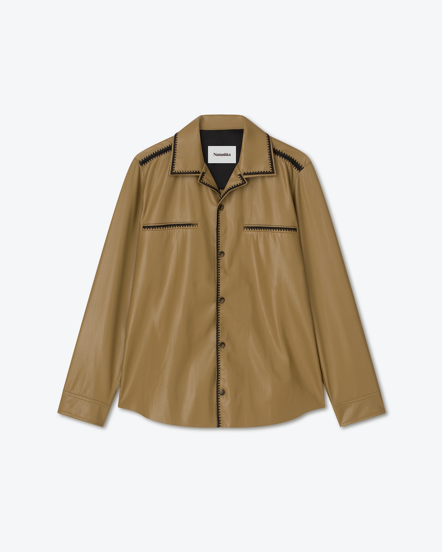 MAKAI - OKOBOR™ alt-leather shirt - Khaki - 1