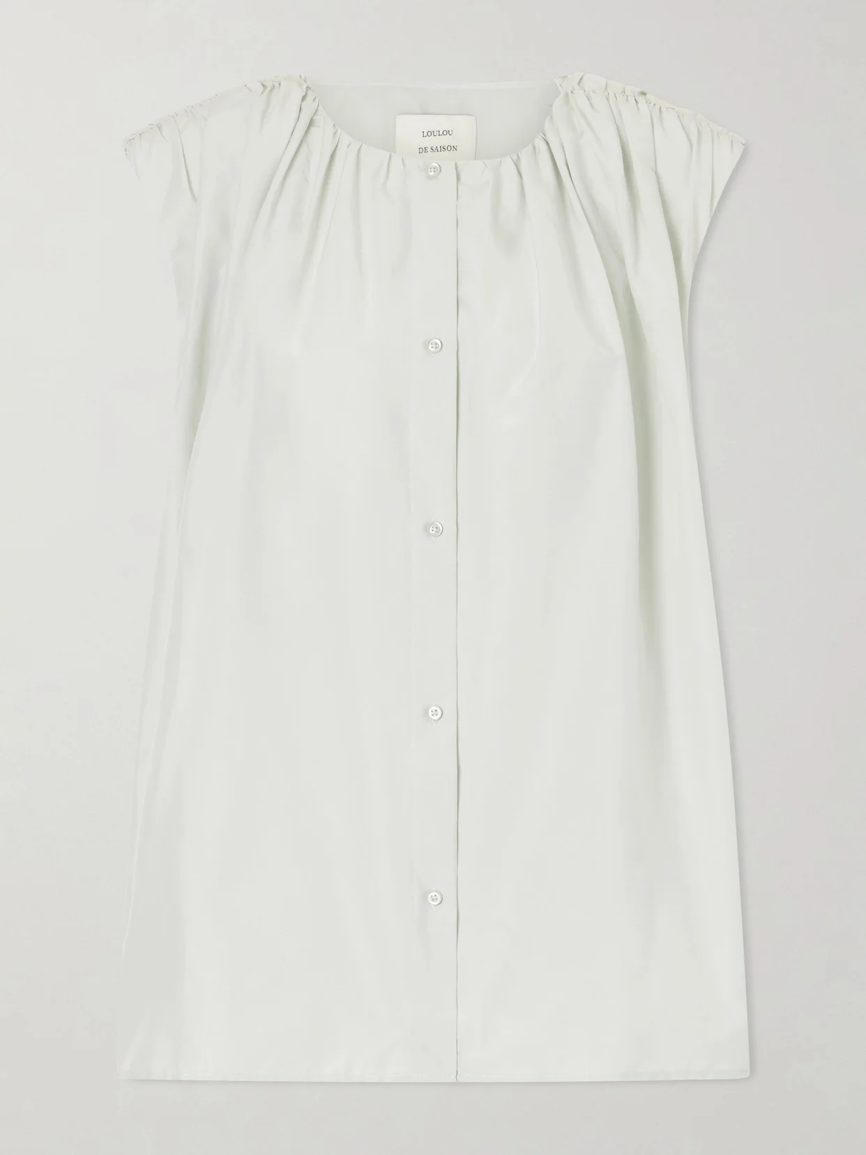 Anca Gathered Cotton And Silk-blend Blouse - 1
