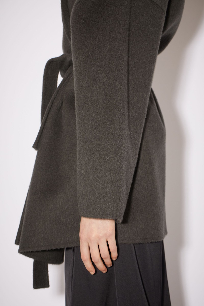 Single-breasted asymmetric coat - Charcoal Grey 5