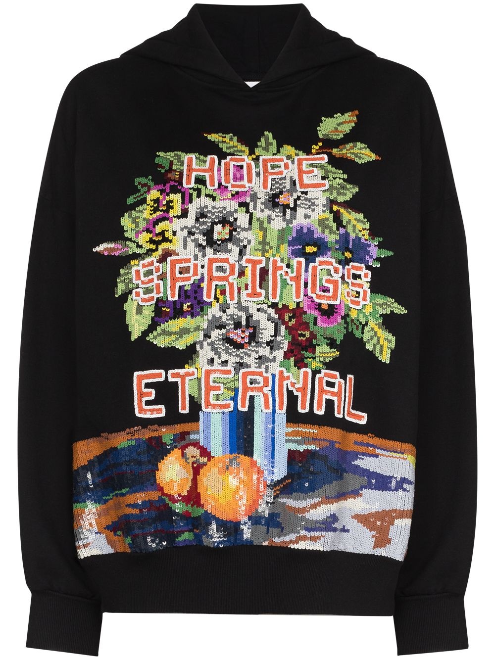 Hope Spring Eternal sequinned hoodie - 1