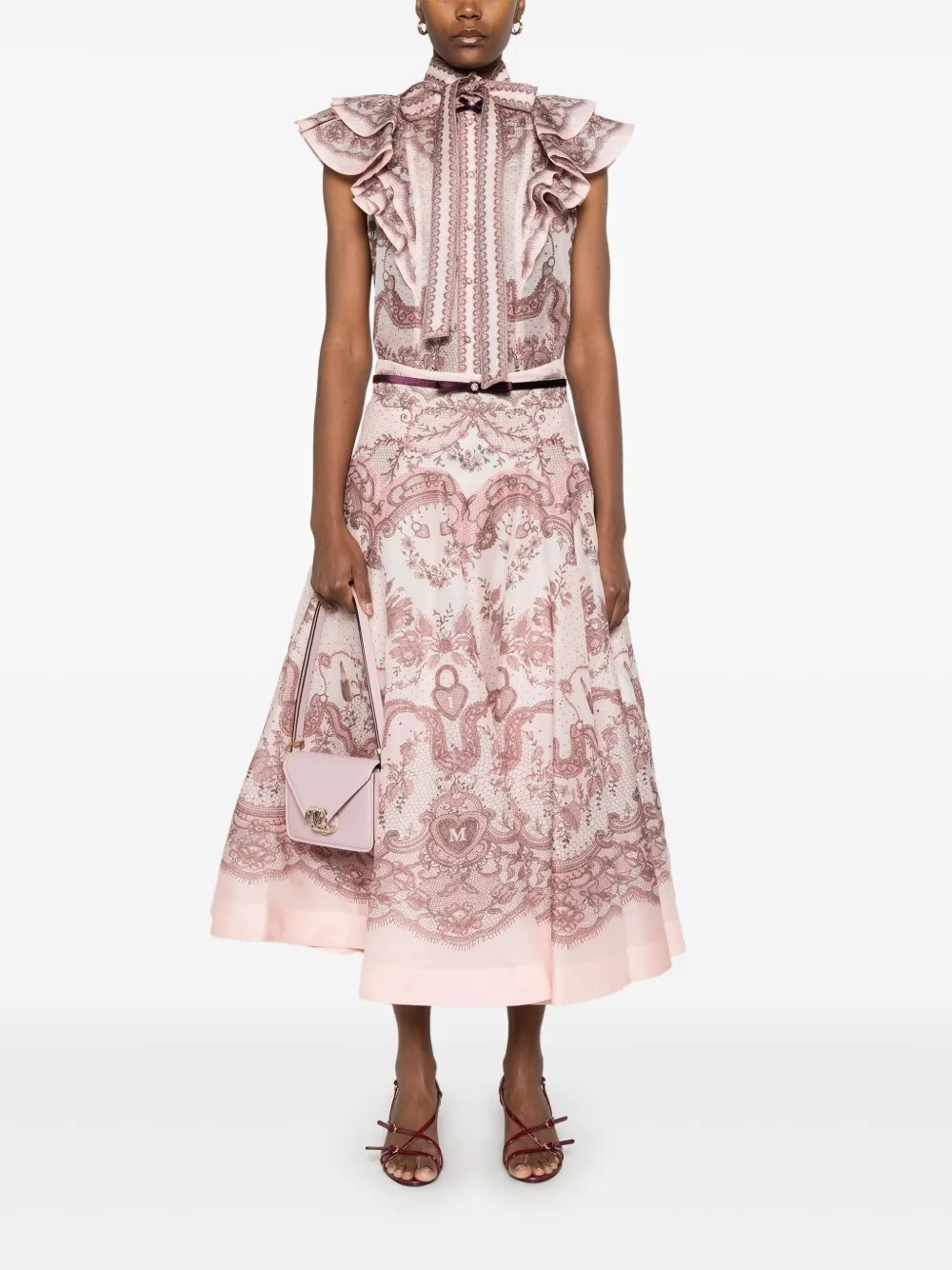Zimmermann CRUSH FLARED MIDI SKIRT | REVERSIBLE