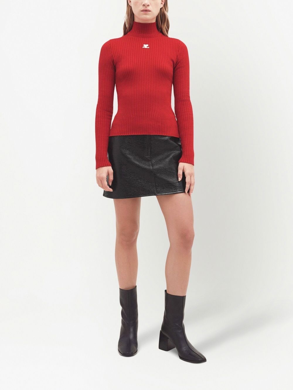 logo-embroidered ribbed sweater - 2
