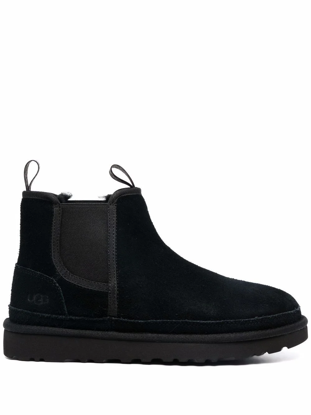 debossed-logo shearling ankle boots - 1
