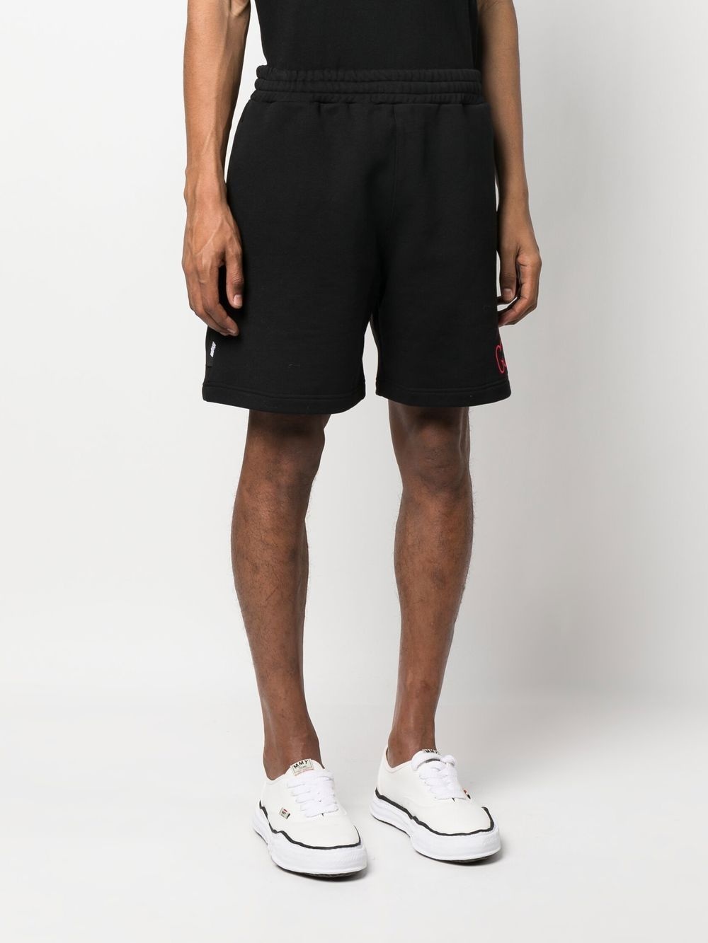 embroidered-logo cotton track shorts - 3