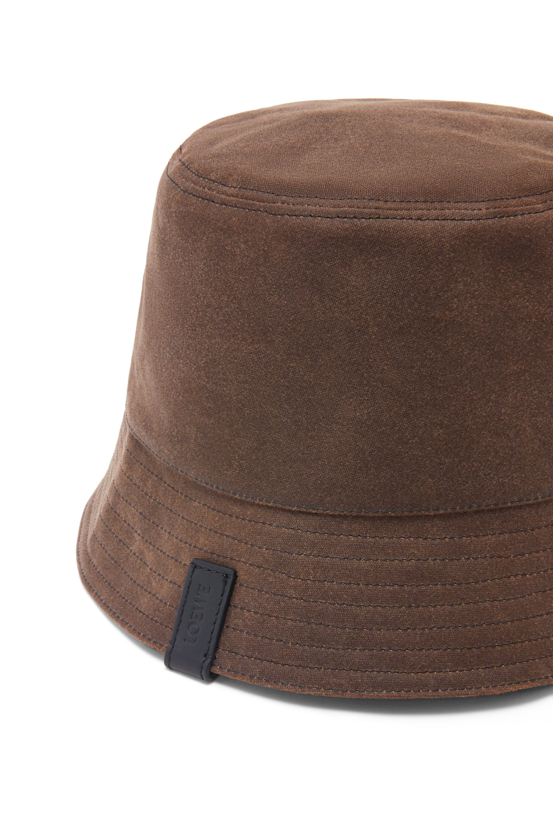 Reversible bucket hat in waxed canvas and tartan - 5