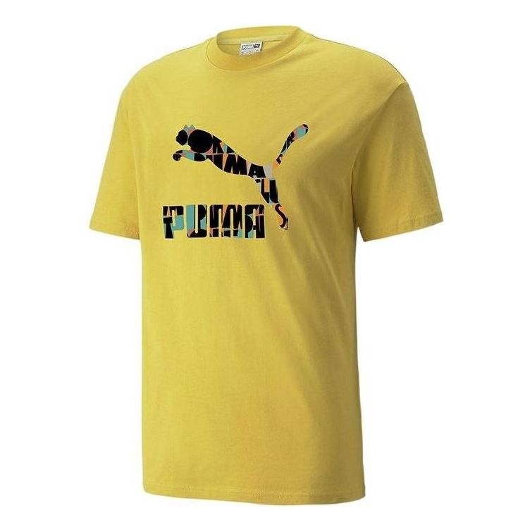 PUMA Logo Hc Graphic Tee 'Yellow' 535384-31 - 1