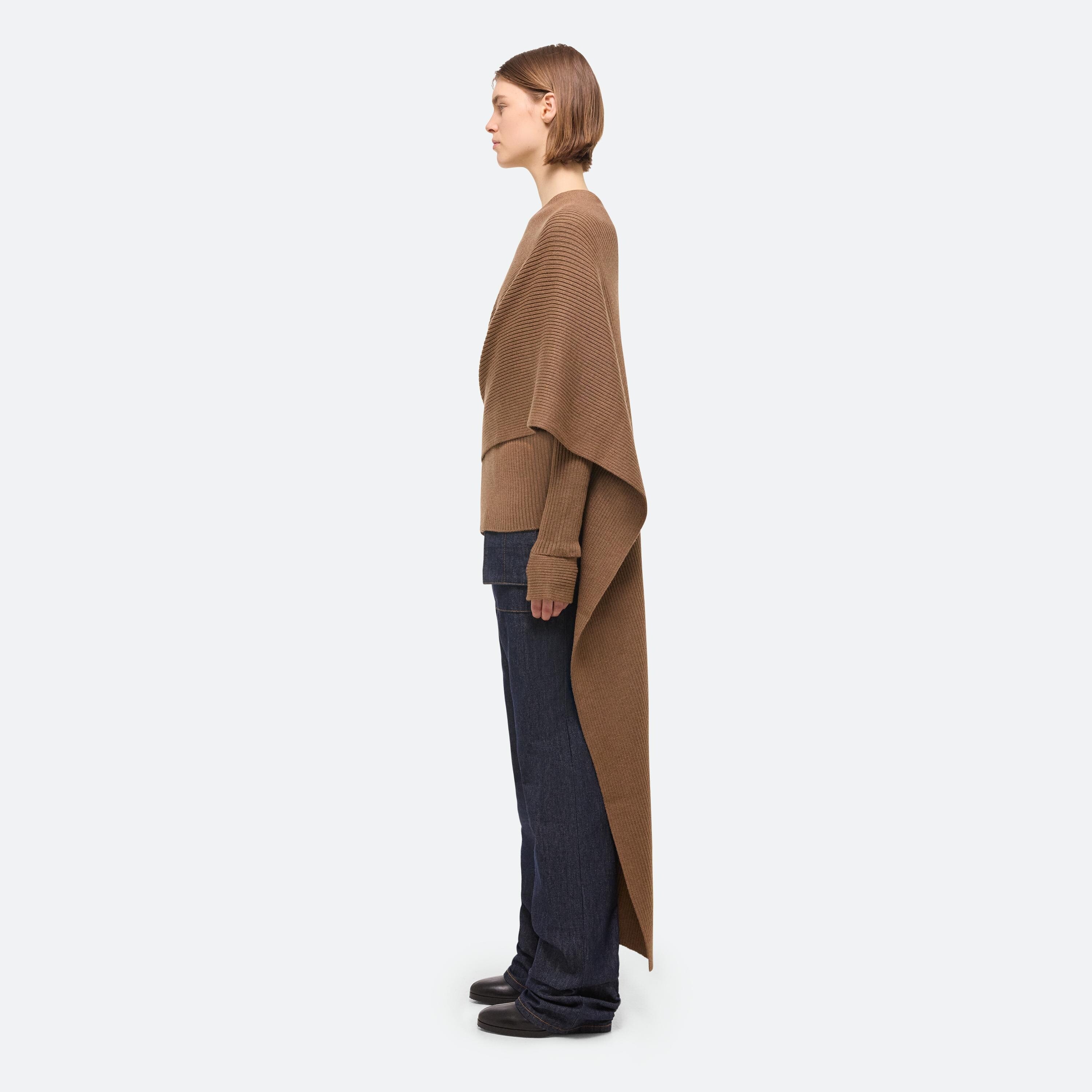 DRAPED RIB SWEATER - 4