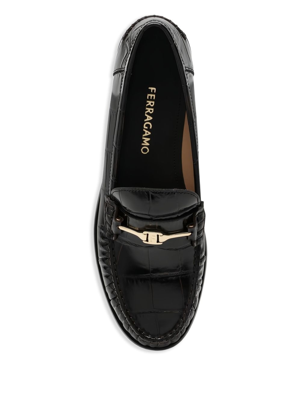 Harry crocodile-embossed loafers - 3