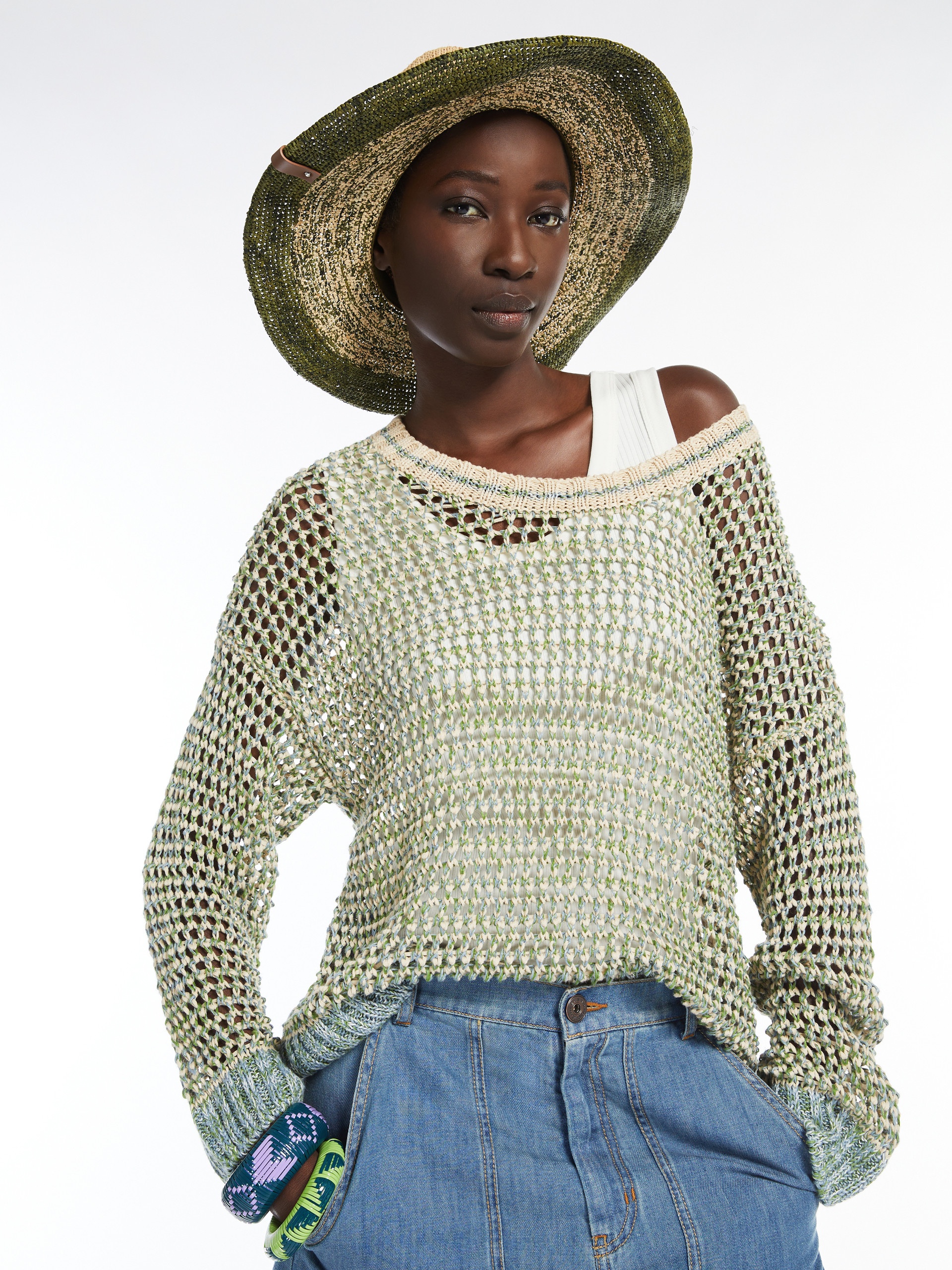 LIUTO3 Linen and cotton mesh jumper - 5