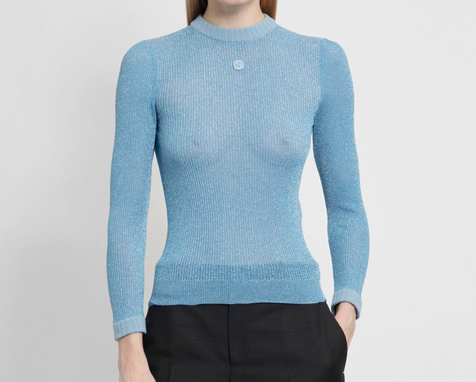 Gucci GG Extra Fine Lame Knit Top - 2